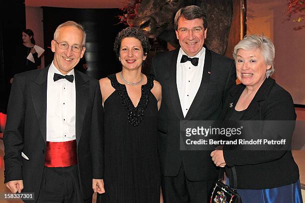 Sir Peter Ricketts, British Ambassador to France , his wife Lady Suzanne Ricketts , Xavier darcos and his wife Laure attend the Arop Gala Event for...