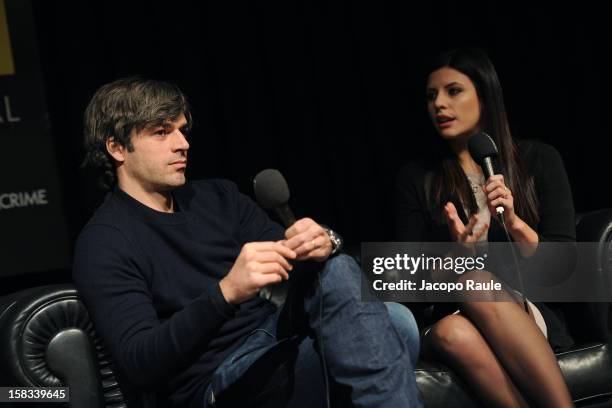 Luca Argentero and Jennifer Mischiati attend the 22th Courmayeur Noir In Festival on December 13, 2012 in Courmayeur, Italy.