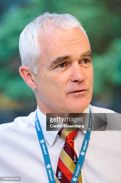 Simon Moutter, chief executive officer of Telecom Corp. Of New Zealand, speaks during an interview in Wellington, New Zealand, on Thursday, Dec. 13,...