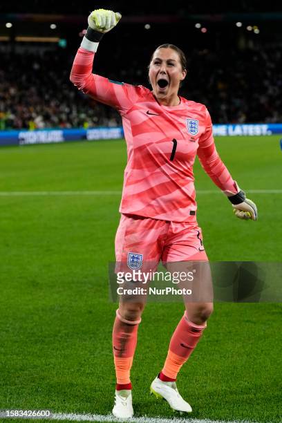 Mary Alexandra Earps of England and Manchester United celebrates victory after the FIFA Women's World Cup Australia &amp; New Zealand 2023 Round of...