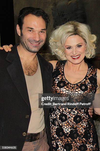 Italian mezzo-soprano Anna Caterina Antonacci and Austrian tenor Nikolai Schukoff pose after performing on stage during the Arop Gala event for...