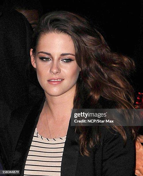 Actress Kristen Stewart as seen on December 13, 2012 in New York City.