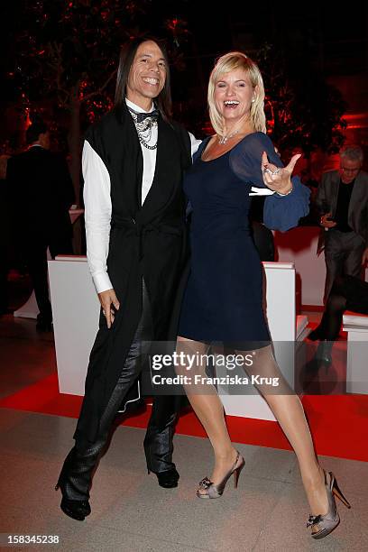 Jorge Gonzalez and Carola Ferstl attend the 18th Annual Jose Carreras Gala on December 13, 2012 in Leipzig, Germany.