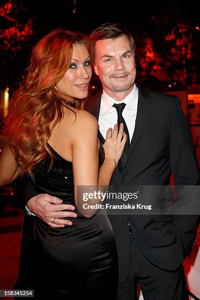 Yasmina Filali and her husband Thomas Helmer attend the 18th Annual Jose Carreras Gala on December 13, 2012 in Leipzig, Germany.