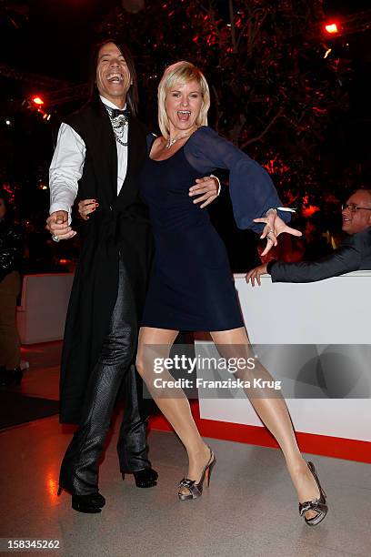 Jorge Gonzalez and Carola Ferstl attend the 18th Annual Jose Carreras Gala on December 13, 2012 in Leipzig, Germany.