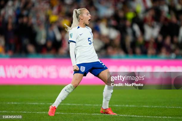 Alex Greenwood of England and Manchester City celebrates after scoring her sides first goal during the FIFA Women's World Cup Australia &amp; New...