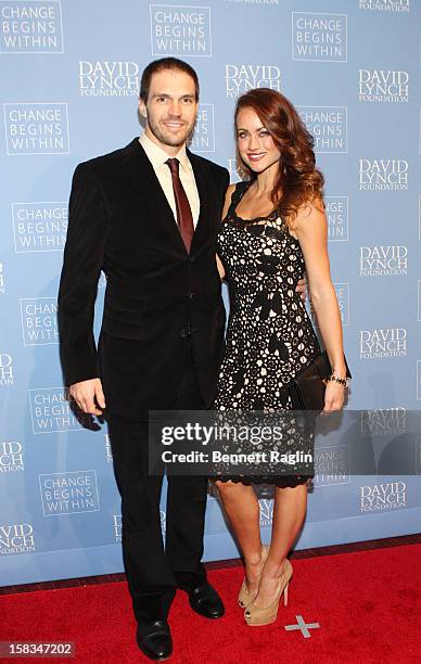 San Francisco Giants pitcher Barry Zito and wife Amber Seyer attends The David Lynch Foundation Hosts "An Intimate Night Of Jazz" at Frederick P....