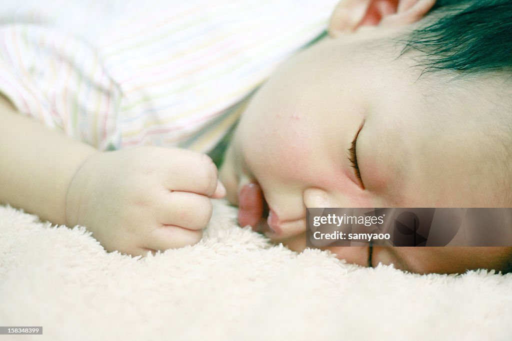 Close-up of a sleeping boy