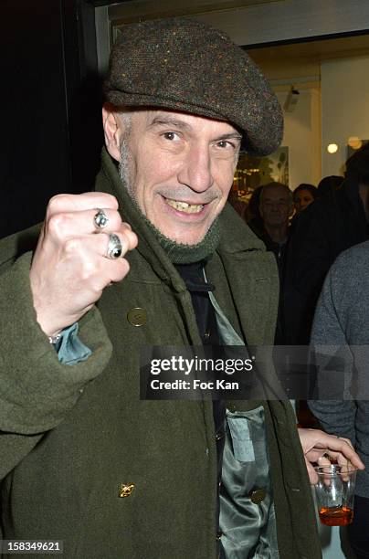 Cartoonist Denis Sire attends the 'Amerique: Instantanes' - Laurent Hubert Painting Exhibition Preview at Galerie Myriane on December 13, 2012 in...