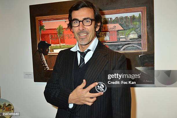 Painter Laurent Hubert attends the 'Amerique: Instantanes' - Laurent Hubert Painting Exhibition Preview at Galerie Myriane on December 13, 2012 in...