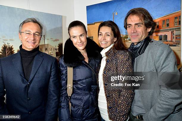 Personalities Laurent Petitguillaume, Benedicte Delmas, Adeline Blondieau and Stephane Boutet attend the 'Amerique: Instantanes' - Laurent Hubert...