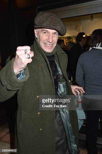Cartoonist Denis Sire attends the 'Amerique: Instantanes' - Laurent Hubert Painting Exhibition Preview at Galerie Myriane on December 13, 2012 in...