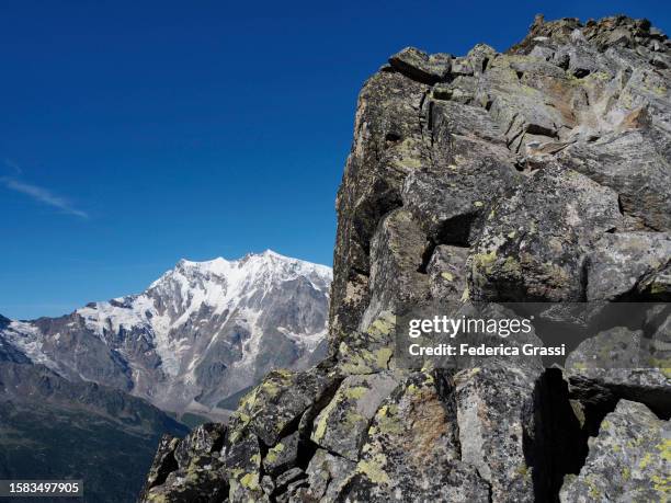 view of monte rosa from monte moro - mountain pass stock pictures, royalty-free photos & images