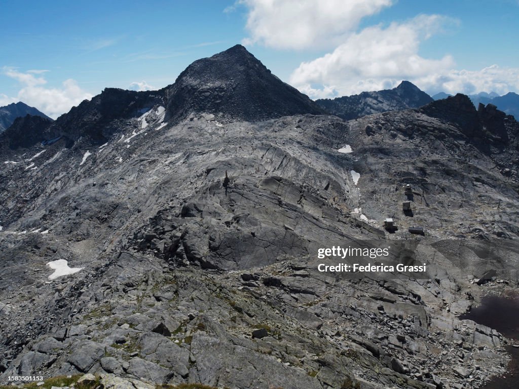 View of Joderhorn and Monte Moro Pass from Monte Moro