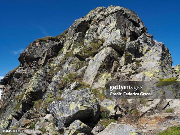 view of monte moro from monte moro pass - mountain pass stock pictures, royalty-free photos & images