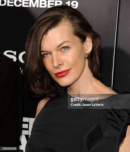 Actress Milla Jovovich attends the premiere of "Zero Dark Thirty" at the Dolby Theatre on December 10, 2012 in Hollywood, California.