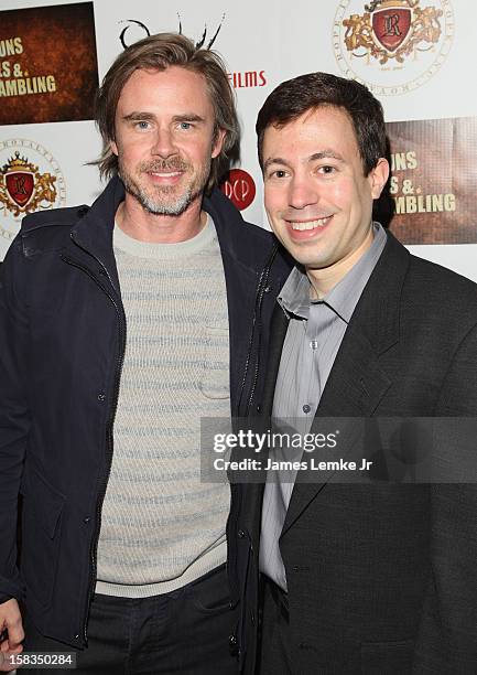 Sam Trammell and Michael Winnick attend the Los Angeles Screening "Guns, Girls & Gambling" held at the Laemlle NoHo 7 on December 13, 2012 in North...