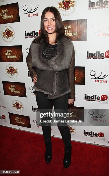 Sophia Kapecimskas attends the Los Angeles Screening "Guns, Girls & Gambling" held at the Laemlle NoHo 7 on December 13, 2012 in North Hollywood,...