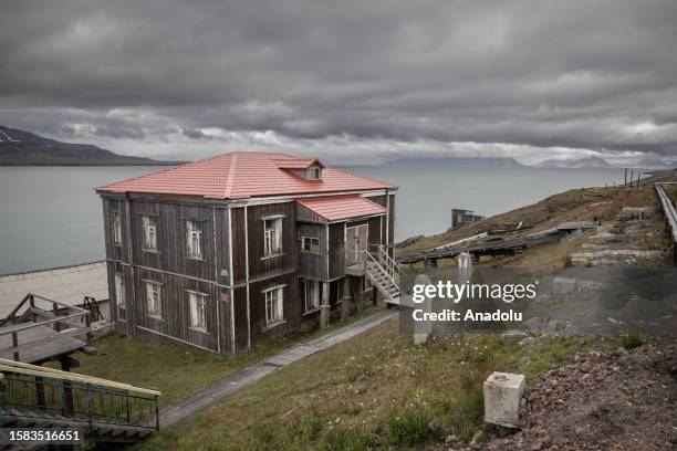 View of research station of the Russian Academy of Sciences in Barentsburg, 60 km west of Longyearbyen and the second largest settlement of the...