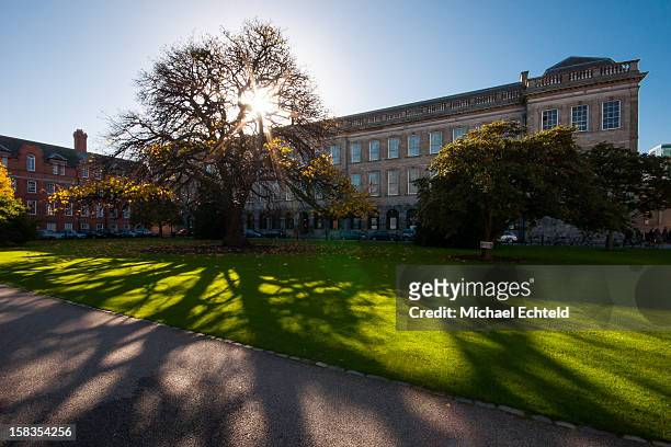the old library building at trinity college dublin - trinity library stock pictures, royalty-free photos & images