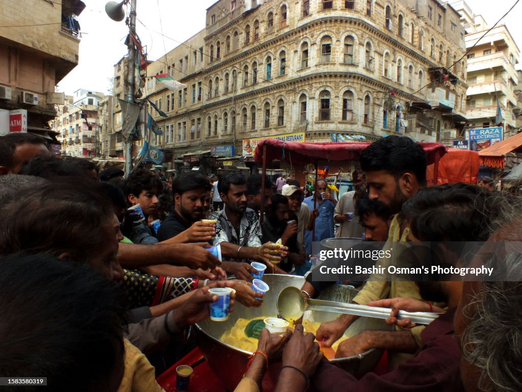 Sabeel set by a street during the month of Muharram