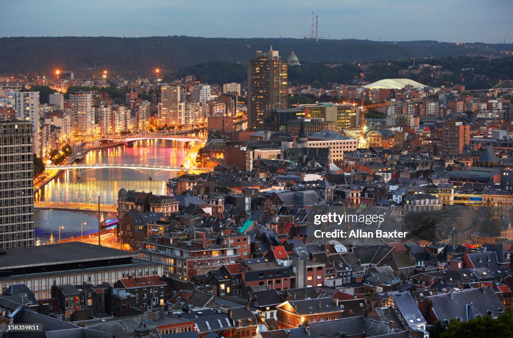 Skyline of Liege and Neuse River