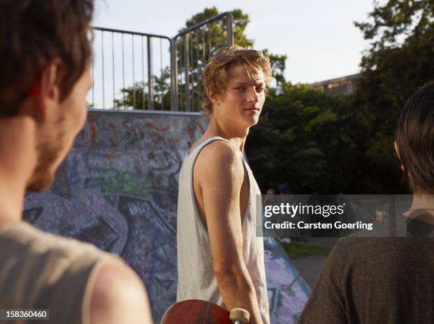 skater - young men friends stock pictures, royalty-free photos & images