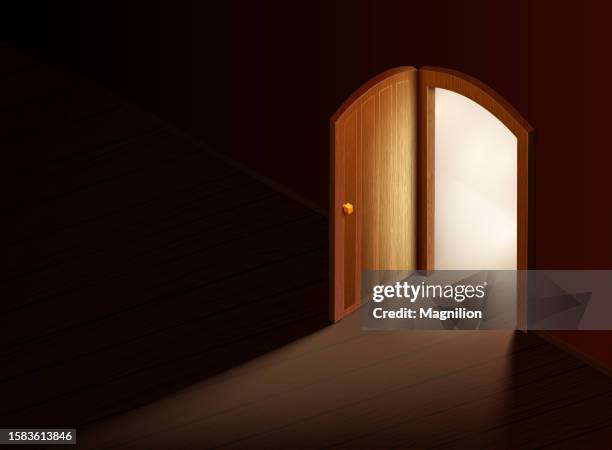 open door light isometric vector background - disembarking stock illustrations