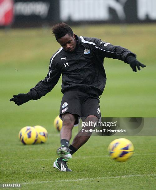 Gael Bigirimana during a Newcastle United training session at the Little Benton training ground on December 14, 2012 in Newcastle upon Tyne, England.