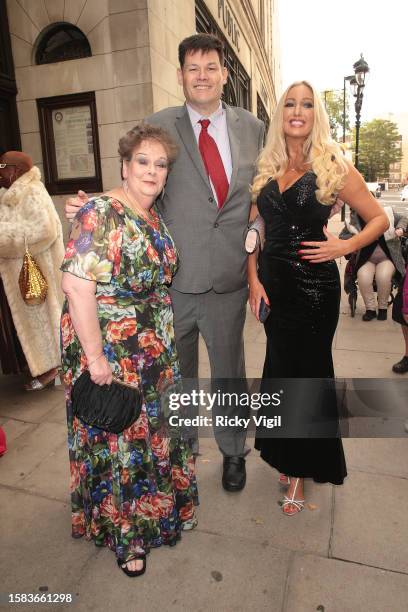 Anne Hegerty, Hayley Palmer and Mark Labbett seen attending the National Reality TV Awards at Porchester Hall on July 31, 2023 in London, England.