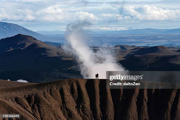 viti crater, krafla volcanic area, iceland - see mývatn stock-fotos und bilder