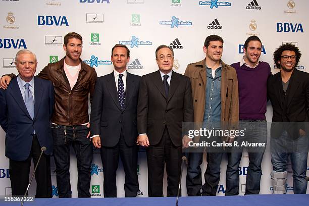 Enrique Sanchez, Sergio Ramos, Ignacio Moliner, President of Real Madrid Florentino Perez, Goalkeeper of Real Madrid Iker Casillas, Gonzalo Higuain...