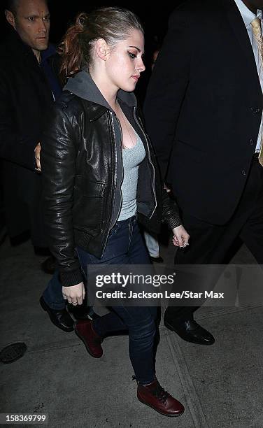 Actress Kristen Stewart as seen on December 13, 2012 in New York City.