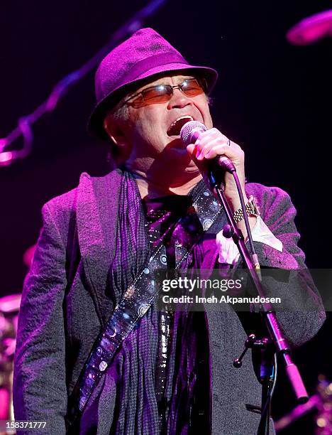 Musician Micky Dolenz of The Monkees performs with the KLOS All Star Band at the 95.5 KLOS Christmas Show held at Nokia Theatre L.A. Live on December...