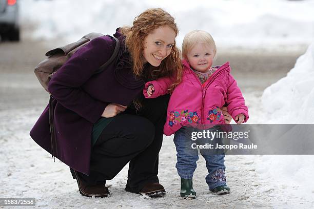 Kate Williams and her daughter are seen during the 22th Courmayeur Noir In Festival on December 14, 2012 in Courmayeur, Italy.