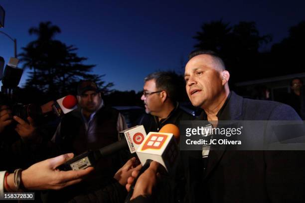 Pedro Rivera JR confirms to the press that remains found in northern Mexico are of his sister singer Jenni Rivera, who died in a plane crash aged 43...