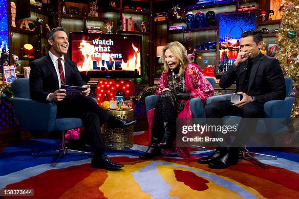 Pictured : Andy Cohen, Elsa Patton, Mark Consuelos -- Photo by: Charles Sykes/Bravo/NBCU Photo Bank via Getty Images