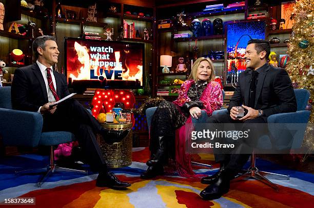 Pictured : Andy Cohen, Elsa Patton, Mark Consuelos -- Photo by: Charles Sykes/Bravo/NBCU Photo Bank via Getty Images