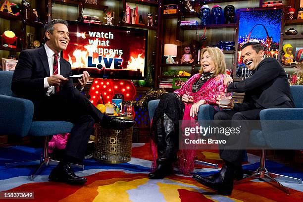 Pictured : Andy Cohen, Elsa Patton, Mark Consuelos -- Photo by: Charles Sykes/Bravo/NBCU Photo Bank via Getty Images