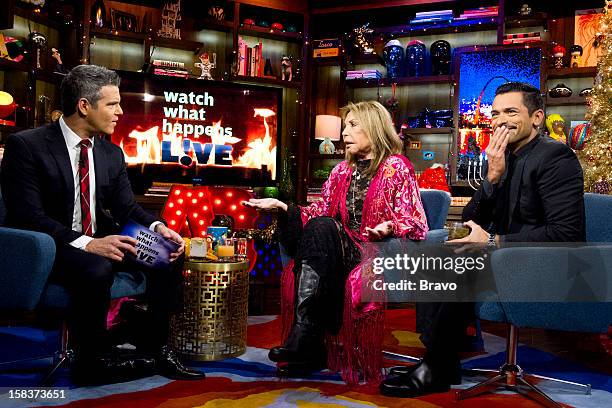 Pictured : Andy Cohen, Elsa Patton, Mark Consuelos -- Photo by: Charles Sykes/Bravo/NBCU Photo Bank via Getty Images