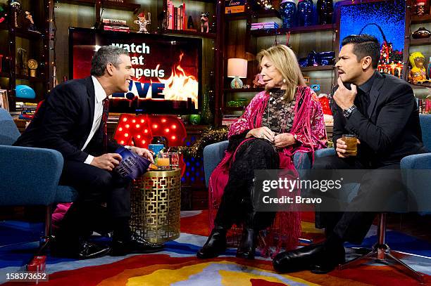 Pictured : Andy Cohen, Elsa Patton, Mark Consuelos -- Photo by: Charles Sykes/Bravo/NBCU Photo Bank via Getty Images