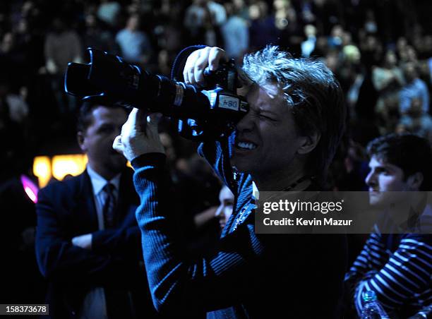 Jon Bon Jovi in the audience at "12-12-12" a concert benefiting The Robin Hood Relief Fund to aid the victims of Hurricane Sandy presented by Clear...