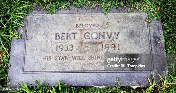 June 18: Gravesite of TV host Bert Convy on June 18th, 2002 in Hollywood Hills.