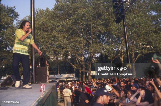 August 23: Café Tacvba performs during the Central Park SummerStage Concert series August 23rd 1997 in New York City.