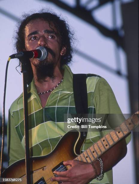 August 23: Cafe Tacuba performs during the Central Park SummerStage Concert series August 23rd 1997 in New York City.