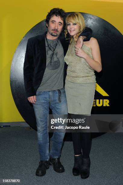Federico Zampaglione and Claudia Gerini attend the 22th Courmayeur Noir In Festival on December 14, 2012 in Courmayeur, Italy.