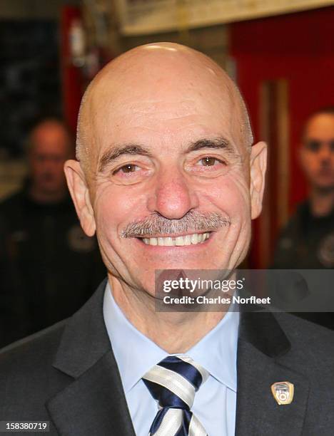 New York City Fire Commissioner, Salvatore J. Cassano attends the City Harvest Holiday Season Food Drive at FDNY Station - Lexington & 3rd on...