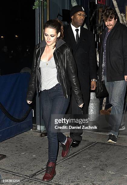 Actress Kristen Stewart is seen leaving Abe & Arthur's on December 13, 2012 in New York City.