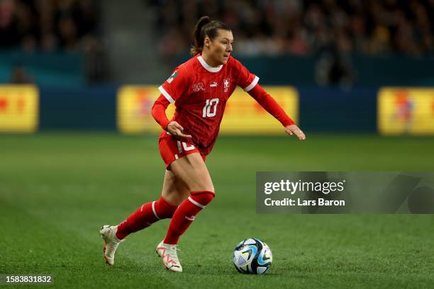 Ramona Bachmann of Switzerland runs with the ball during the FIFA Women's World Cup Australia & New Zealand 2023 Group A match between Switzerland...