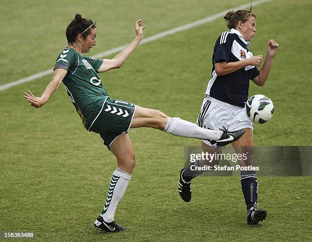Sally Shipard of Canberra United in action during the round nine W-League match between Canberra United and the Melbourne Victory at McKellar Park on...